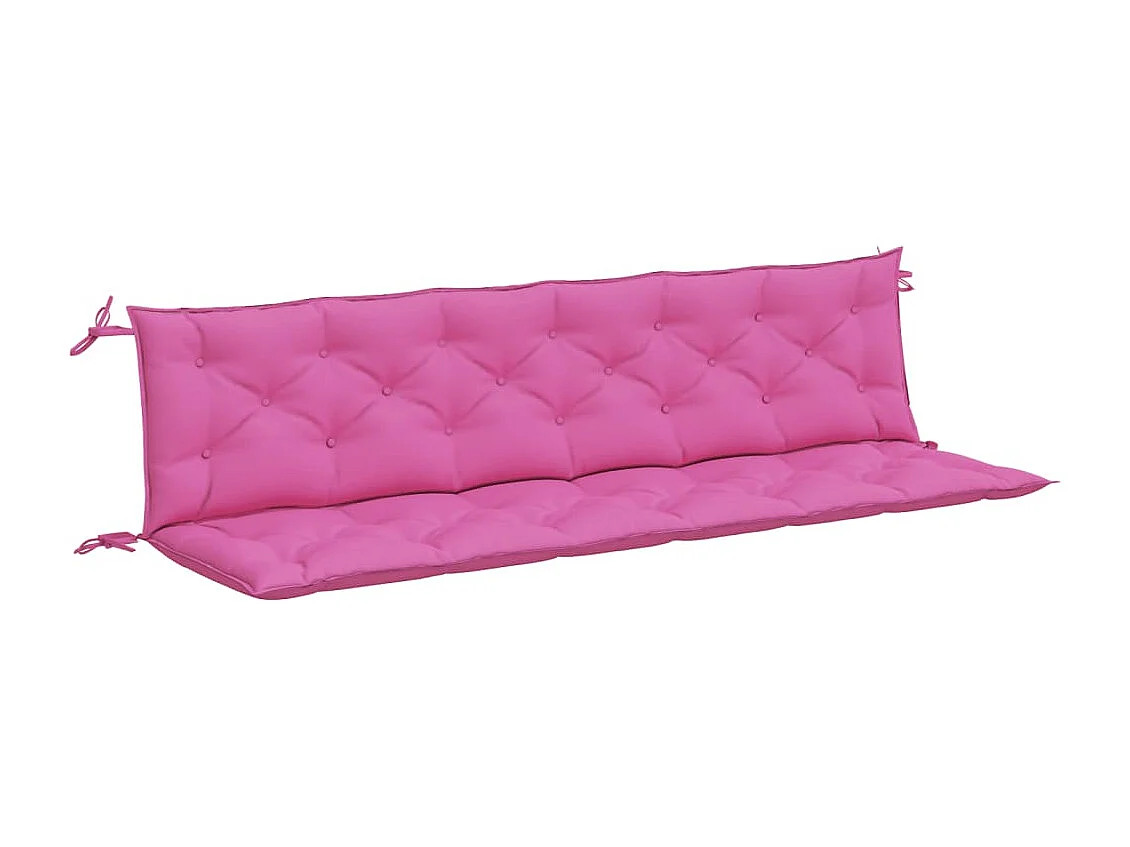Coussins de banc de jardin lot de 2 rose 200x50x7 cm tissu