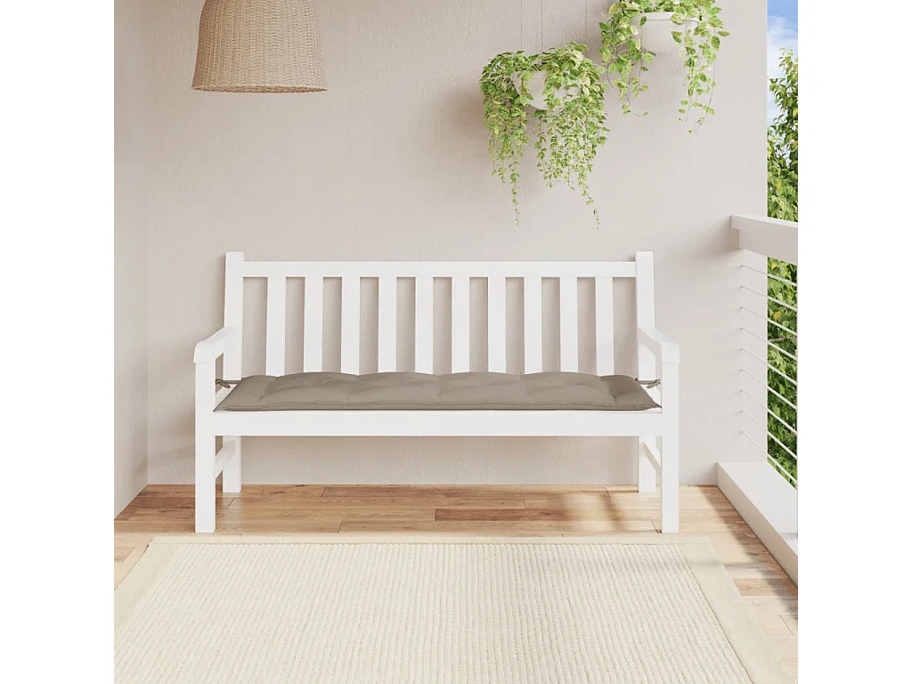 Coussin de banc de jardin taupe 150x50x7 cm tissu oxford
