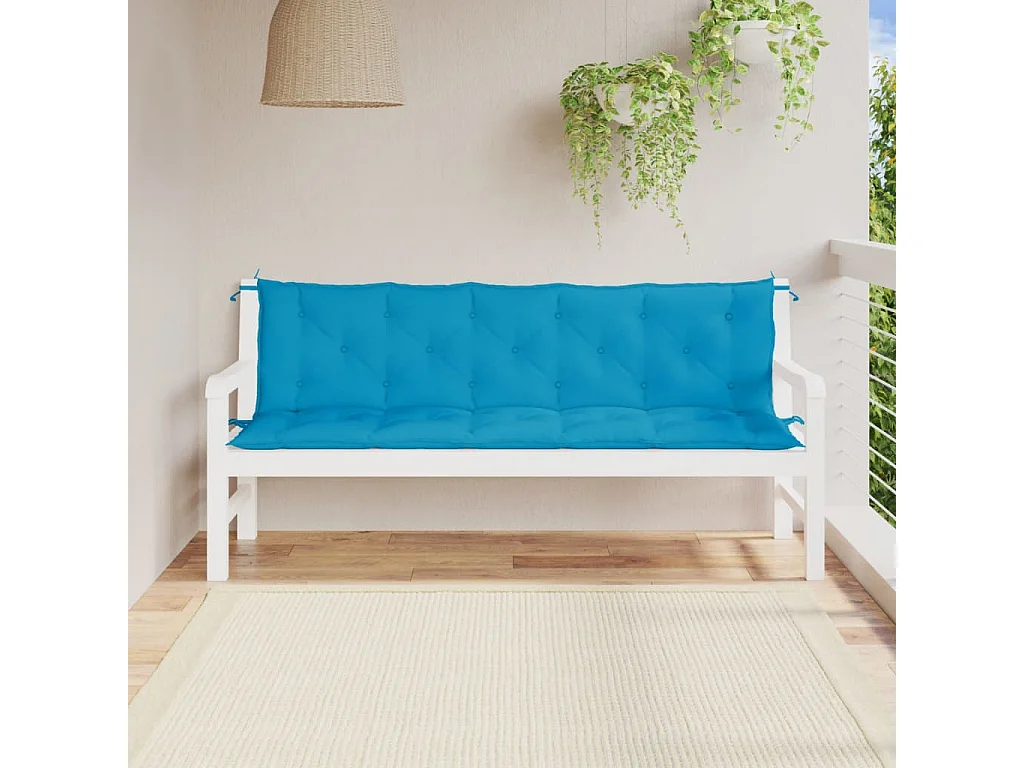 Coussins de banc de jardin 2 pièces bleu clair tissu Oxford