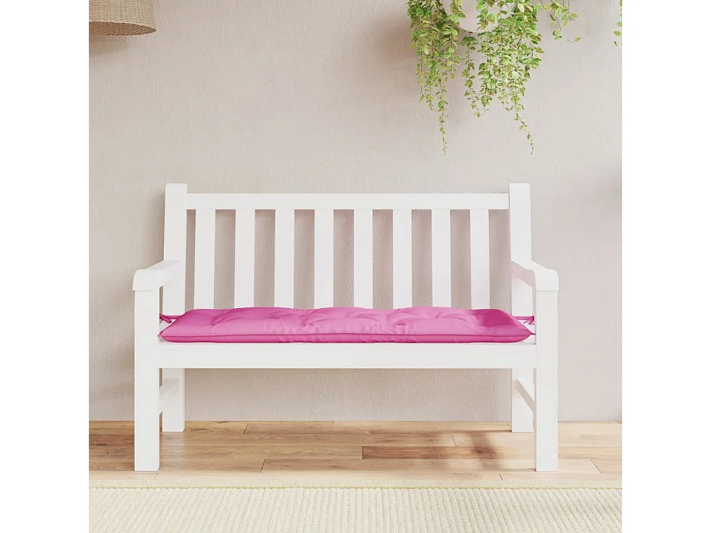 Coussin de banc de jardin rose 120x50x7 cm tissu