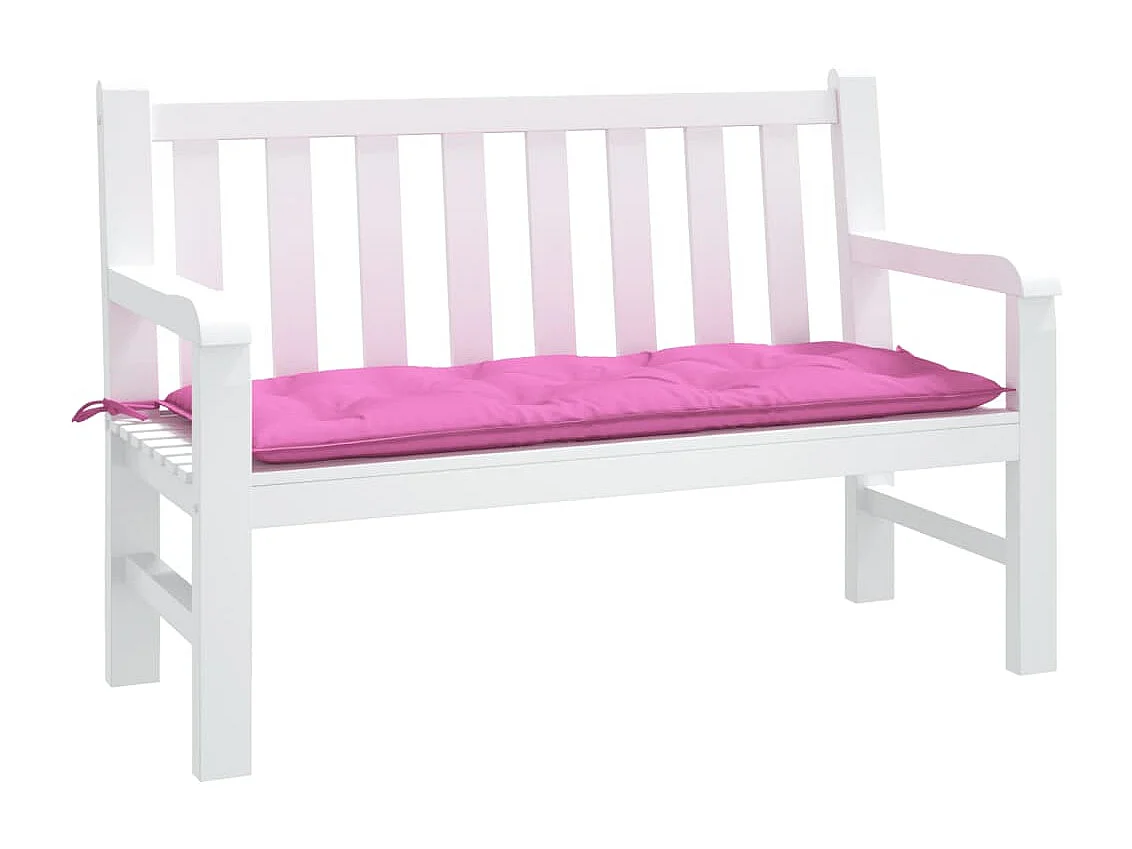 Coussin de banc de jardin rose 120x50x7 cm tissu