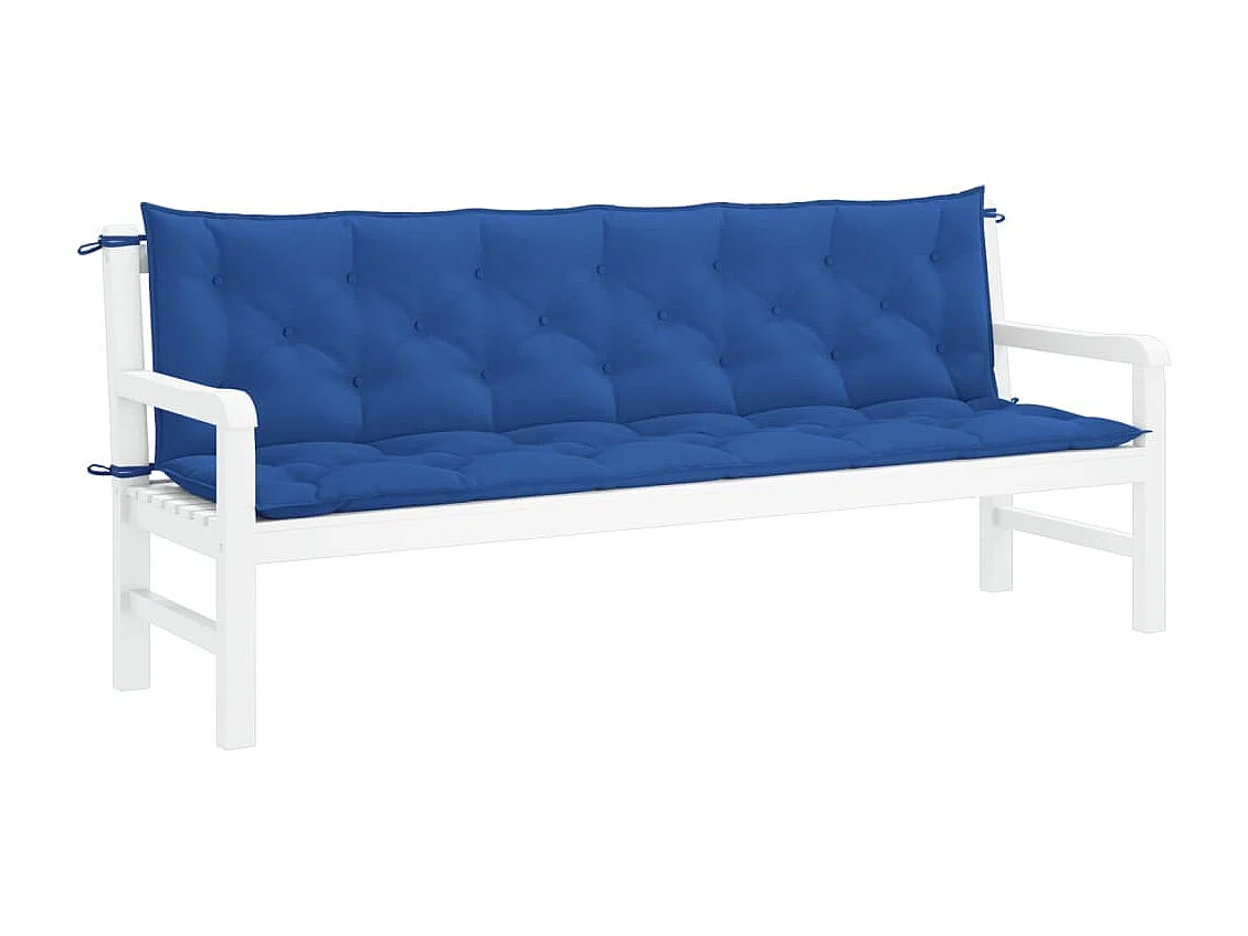 Cojines de banco de jardín 2 unidades tela Oxford azul 200x50x7 cm