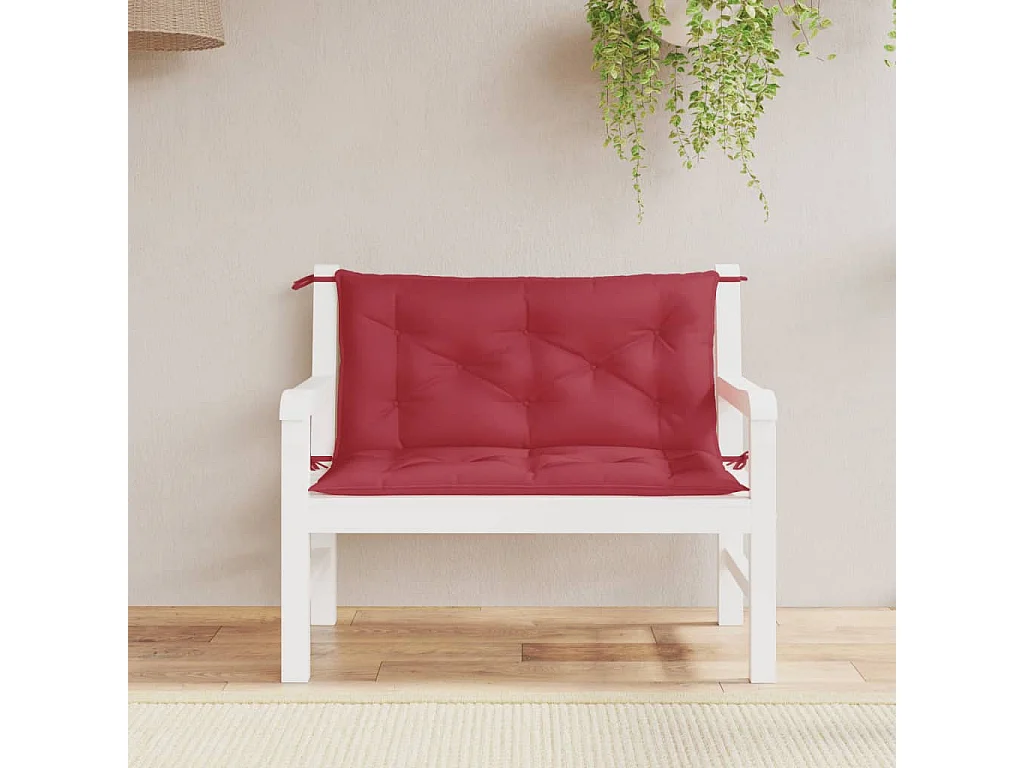 Coussins de banc de jardin 2 pièces rouge bordeaux tissu Oxford