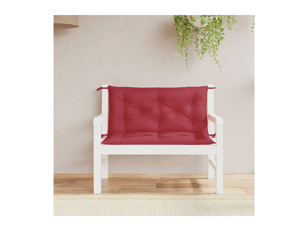 Tuinbankkussens 2 st 100x50x7 cm oxford stof wijnrood