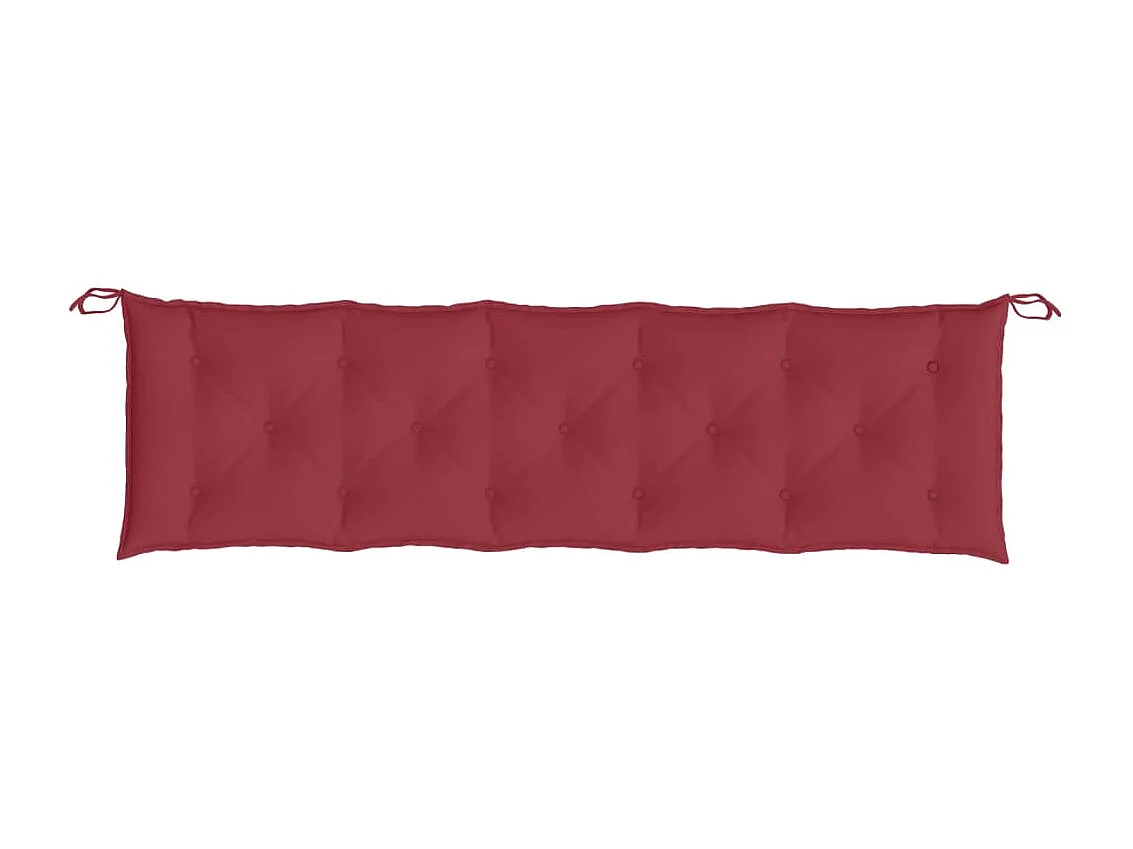 Coussins de banc de jardin 2 pièces rouge bordeaux tissu Oxford