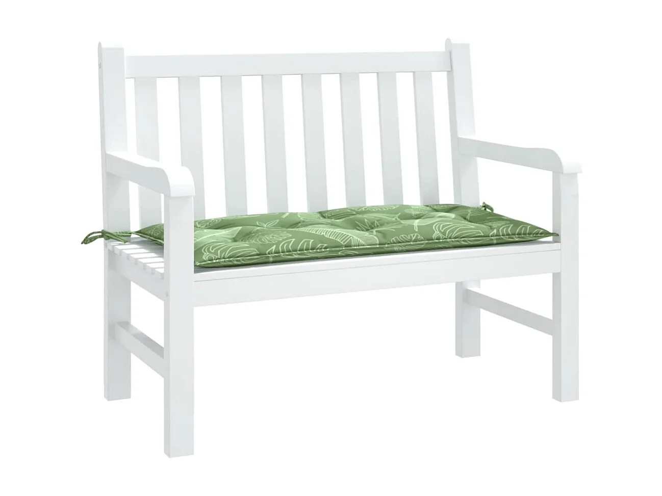Coussin de banc de jardin motif de feuilles 100x50x7 cm
