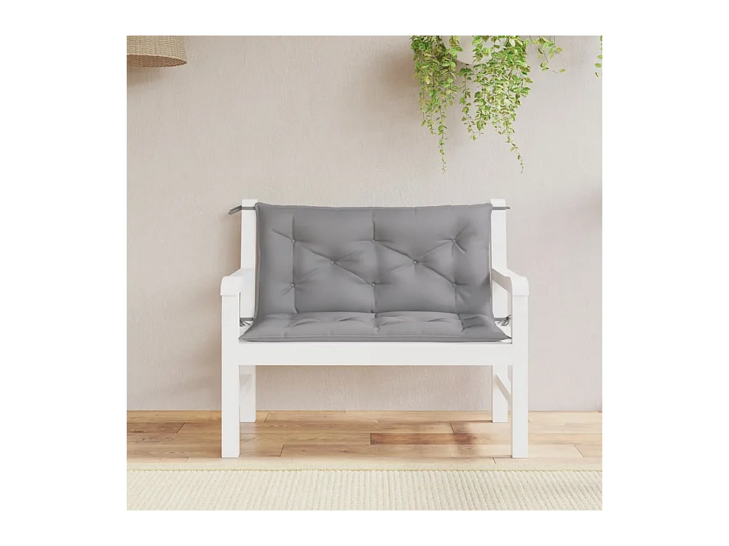 Coussins de banc de jardin 2 pièces gris 100x50x7 cm tissu Oxford
