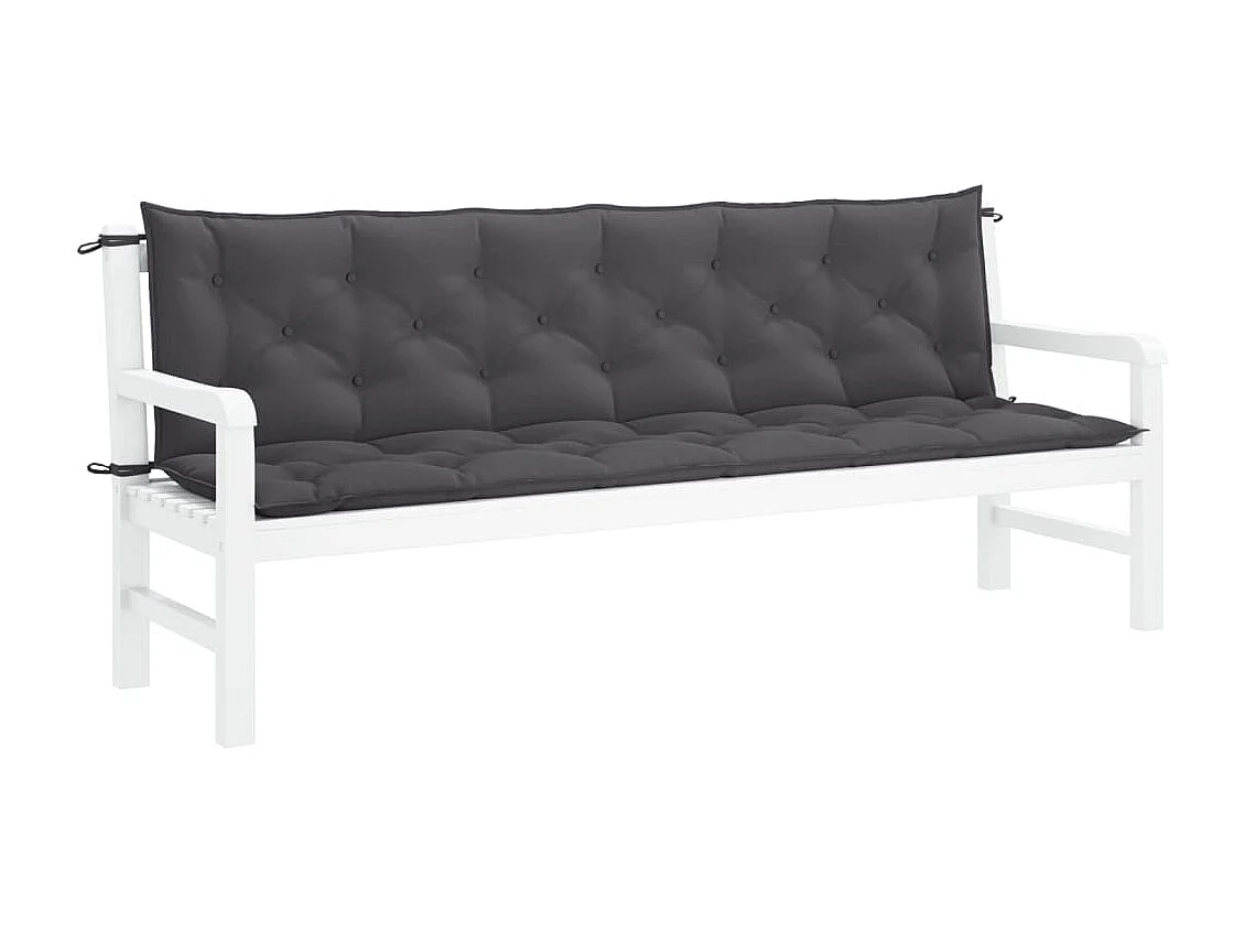 Almofadões banco jardim 2peças 200x50x7cm tecido oxford antracite