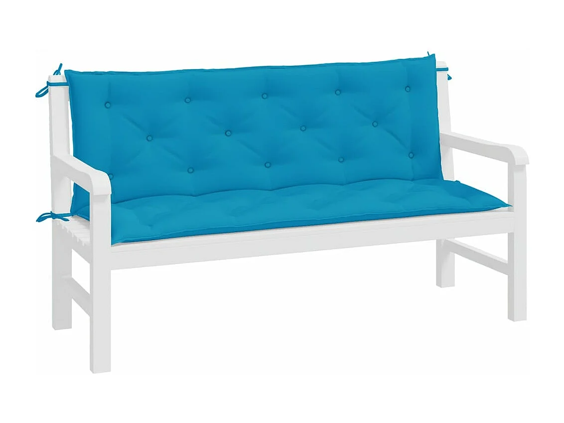 Coussins de banc de jardin 2 pièces bleu clair tissu Oxford