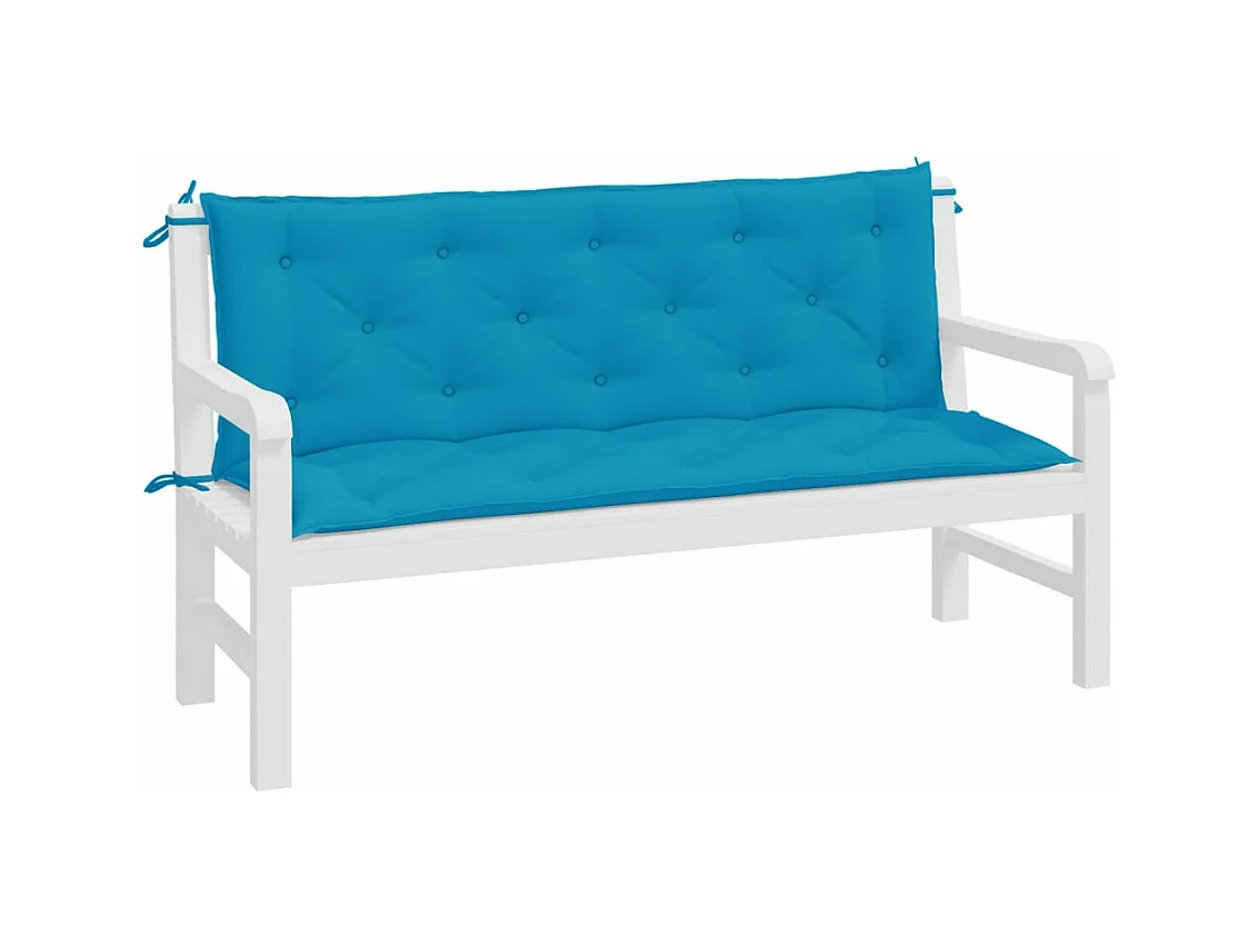 Coussins de banc de jardin 2 pièces bleu clair tissu Oxford