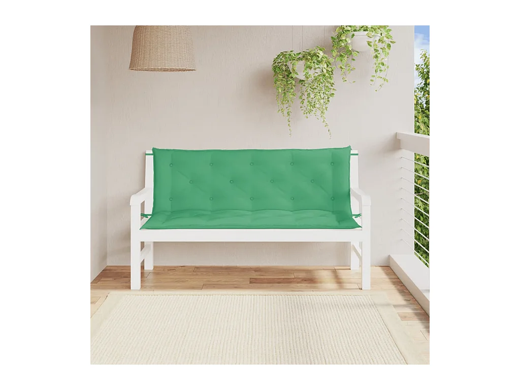 Coussins de banc de jardin 2 pièces vert 150x50x7 cm tissu Oxford