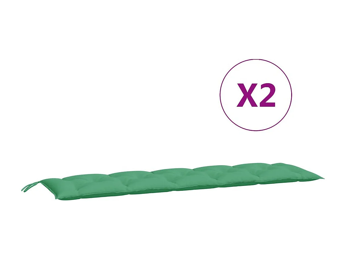 Coussins de banc de jardin 2 pièces vert 180x50x7 cm tissu Oxford