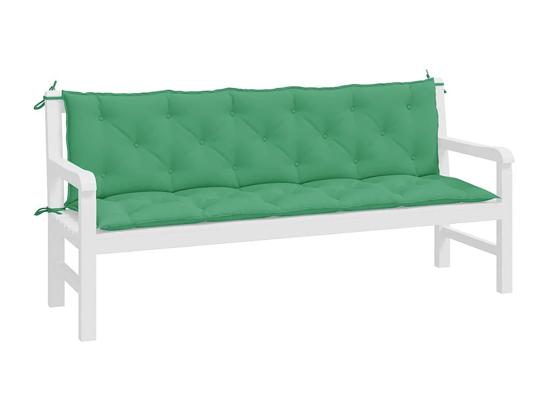Tuinbankkussens 2 st 180x50x7 cm oxford stof groen