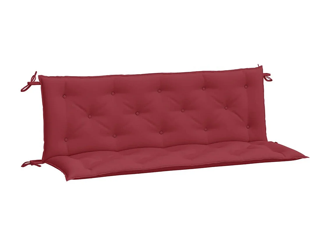 Coussins de banc de jardin 2 pièces rouge bordeaux tissu Oxford