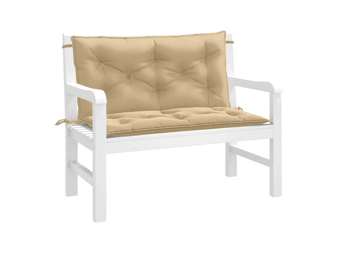 Coussins de banc de jardin lot de 2 beige mélangé tissu
