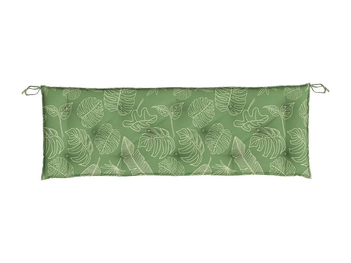 Coussin de banc de jardin motif de feuilles 150x50x7 cm