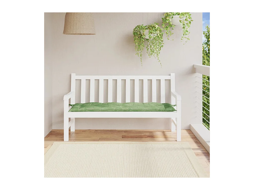 Cojín banco de jardín tela Oxford estampado hojas 150x50x7 cm