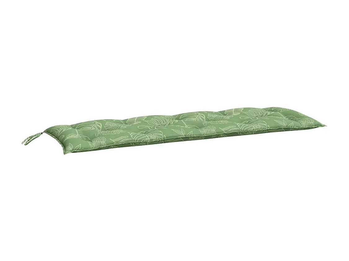 Coussin de banc de jardin motif de feuilles 150x50x7 cm