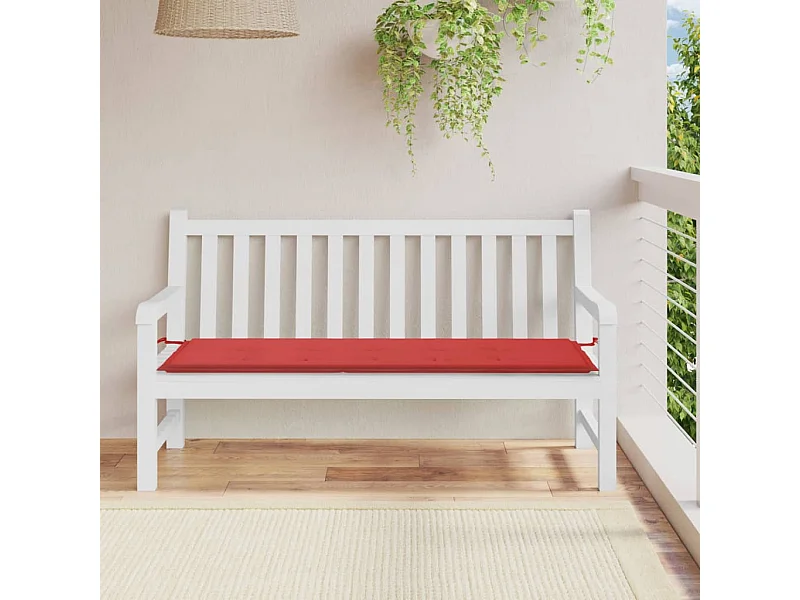 Coussin de banc de jardin rouge 150x50x3 cm tissu oxford