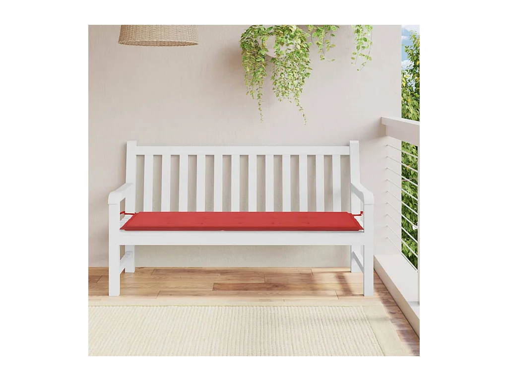 Coussin de banc de jardin rouge 150x50x3 cm tissu oxford