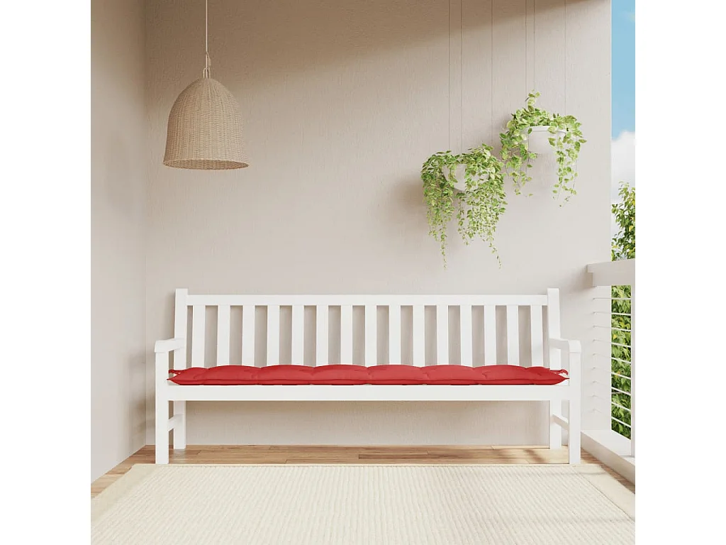 Coussin de banc de jardin rouge 200x50x7 cm tissu oxford