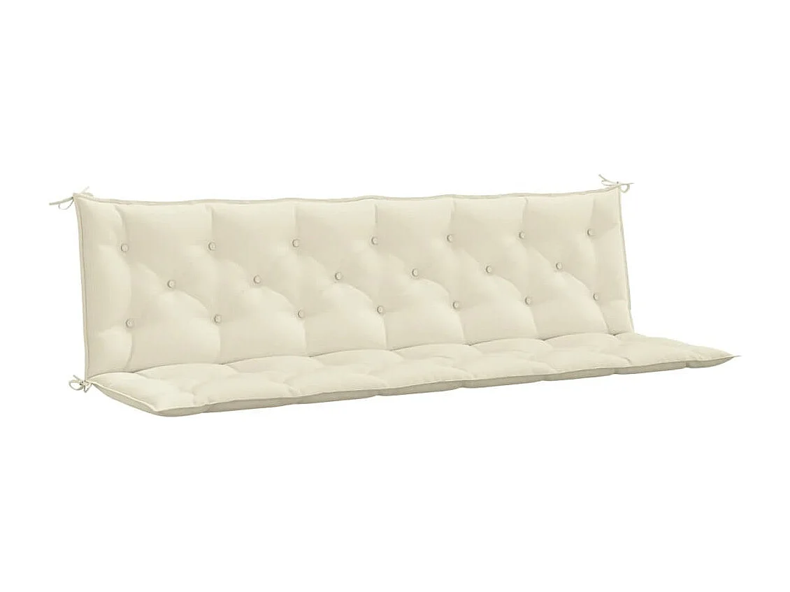 Coussins de banc de jardin 2 pièces blanc crème tissu Oxford