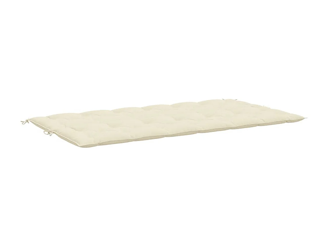 Coussins de banc de jardin 2 pièces blanc crème tissu Oxford