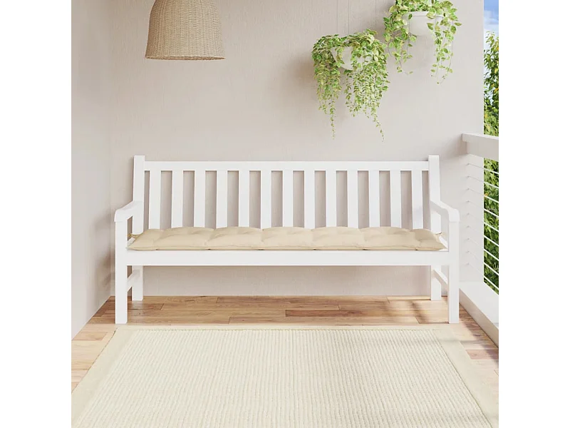 Coussin de banc de jardin beige 180x50x7 cm tissu oxford