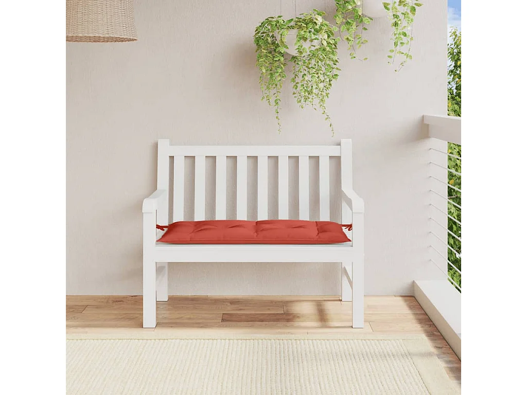 Coussin de banc de jardin rouge mélangé 100x50x7 cm tissu