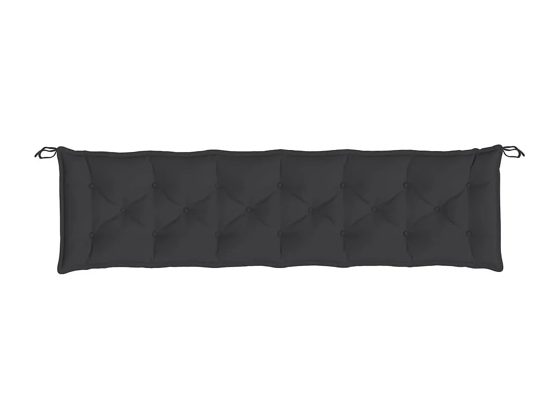 Almofadão para banco de jardim 200x50x7 cm tecido oxford preto