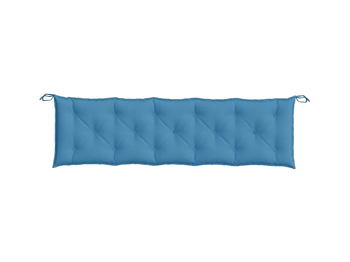 Coussins de banc de jardin lot de 2 bleu mélangé tissu