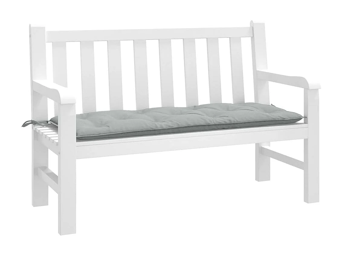 Coussin de banc de jardin gris clair mélangé 120x50x7 cm tissu