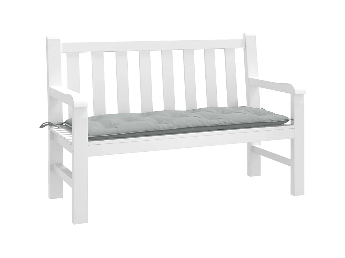 Coussin de banc de jardin gris clair mélangé 120x50x7 cm tissu