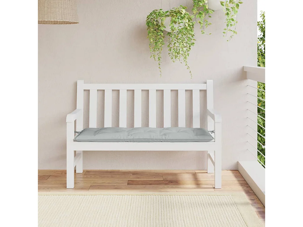 Cojín para banco de jardín tela gris claro melange 120x50x7 cm