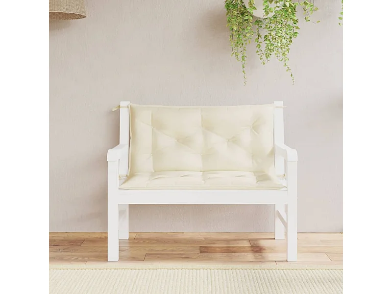 Coussins de banc de jardin 2 pièces crème 100x50x7 cm tissu oxford