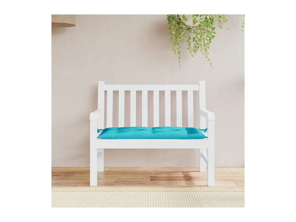 Coussin de banc de jardin turquoise 110x50x7 cm tissu