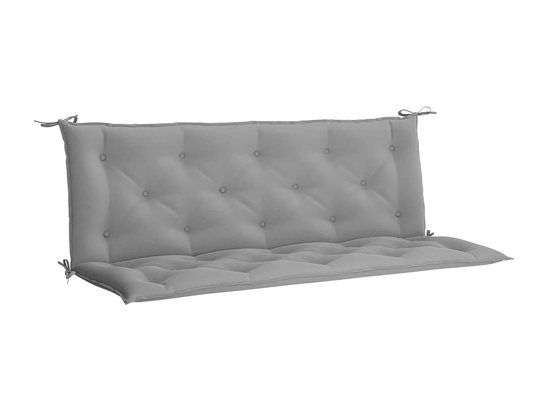 Cojines de banco de jardín 2 unidades tela Oxford gris 150x50x7 cm