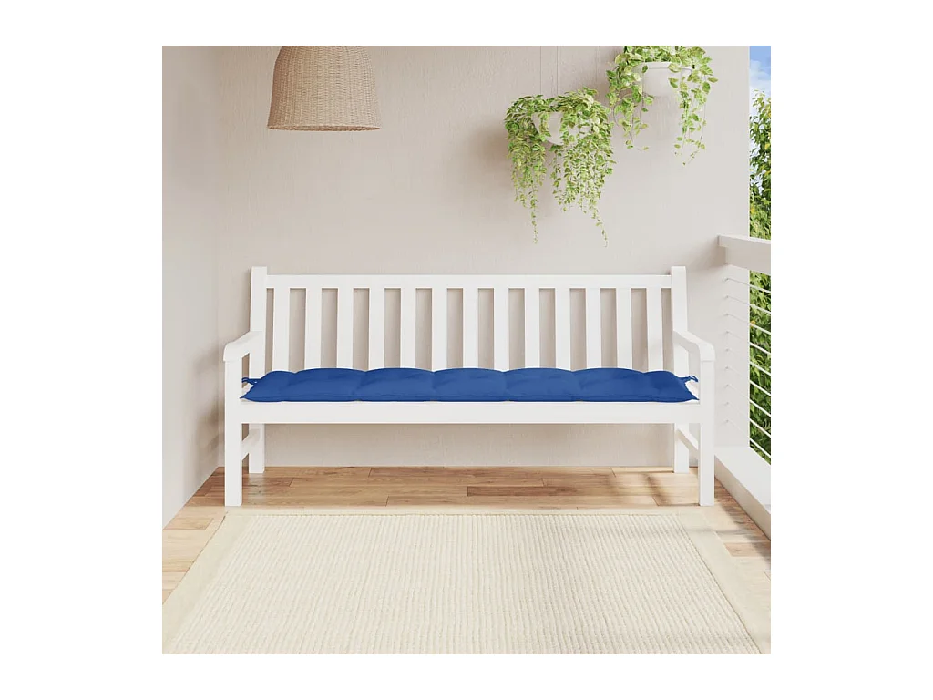 Coussin de banc de jardin bleu royal 180x50x7 cm tissu oxford