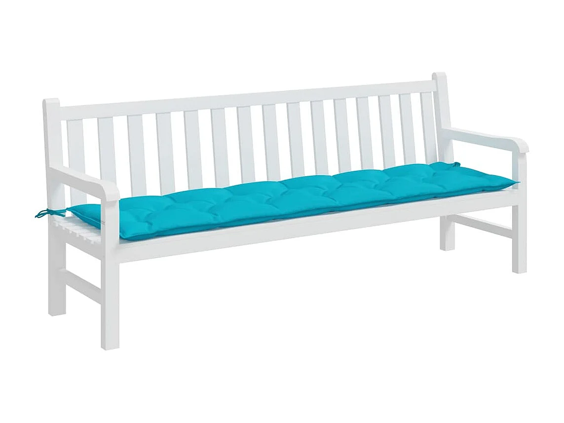 Coussin de banc de jardin turquoise 200x50x7 cm tissu