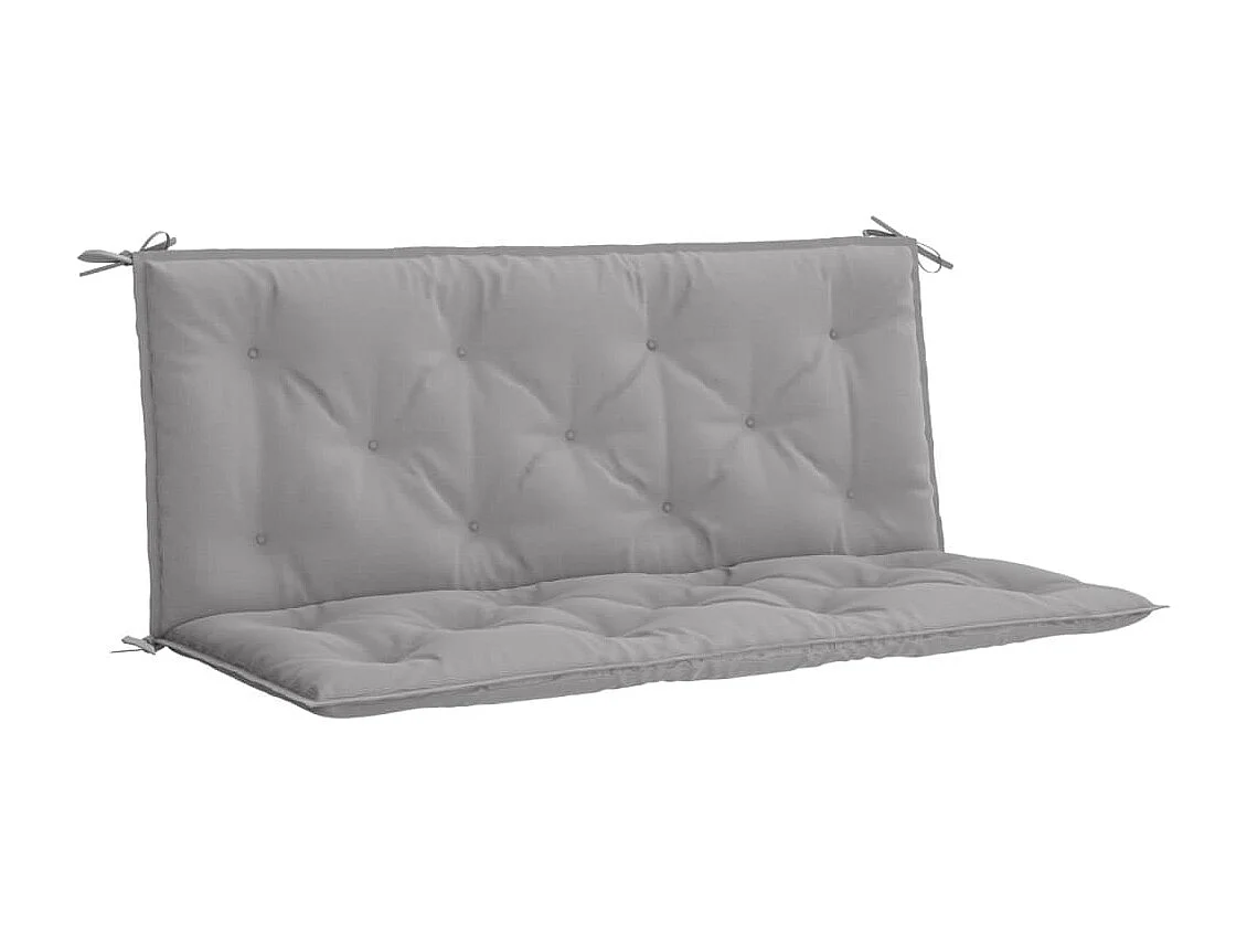 Coussins de banc de jardin 2 pièces gris 120x50x7 cm tissu Oxford