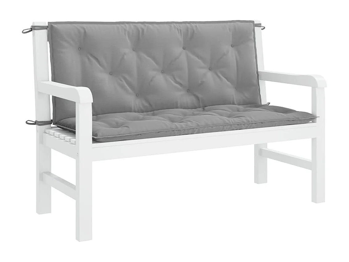 Coussins de banc de jardin 2 pièces gris 120x50x7 cm tissu Oxford