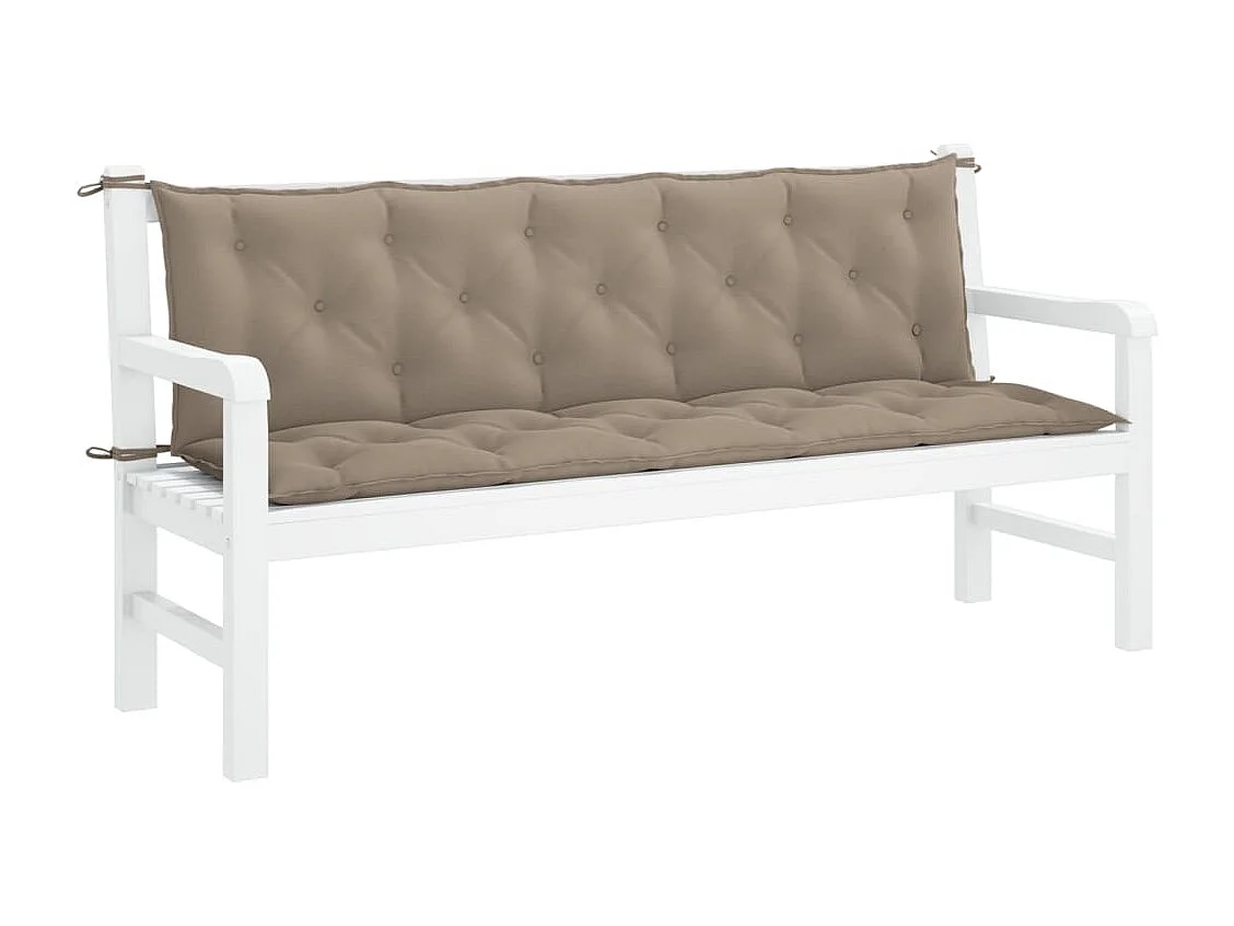 Coussins de banc de jardin 2 pièces taupe 180x50x7 cm tissu Oxford