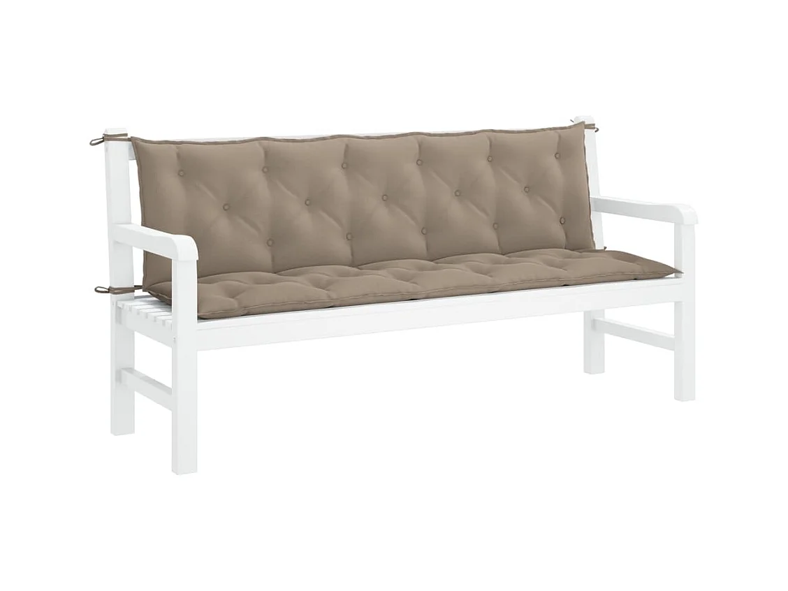 Coussins de banc de jardin 2 pièces taupe 180x50x7 cm tissu Oxford
