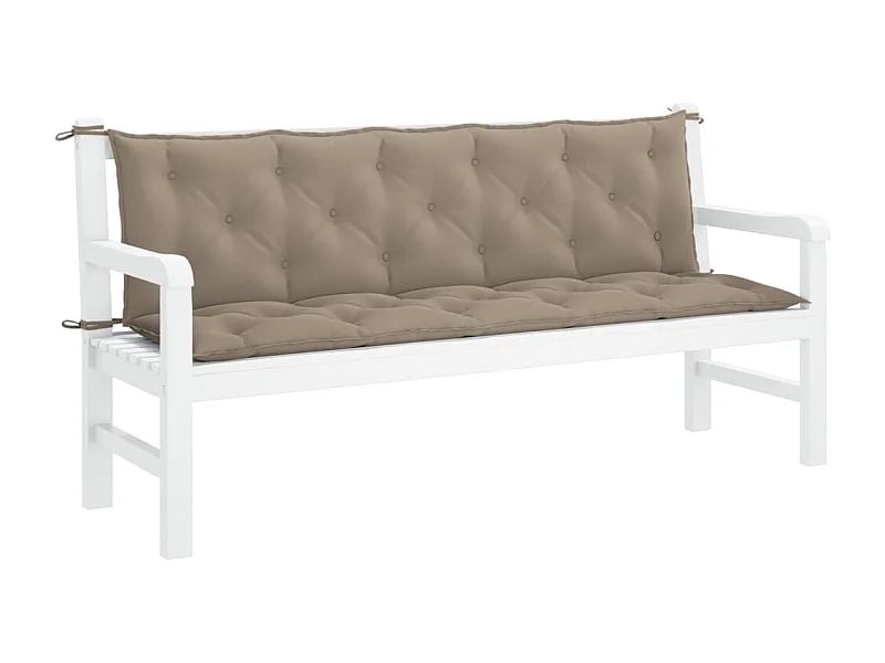 Coussins de banc de jardin 2 pièces taupe 180x50x7 cm tissu Oxford
