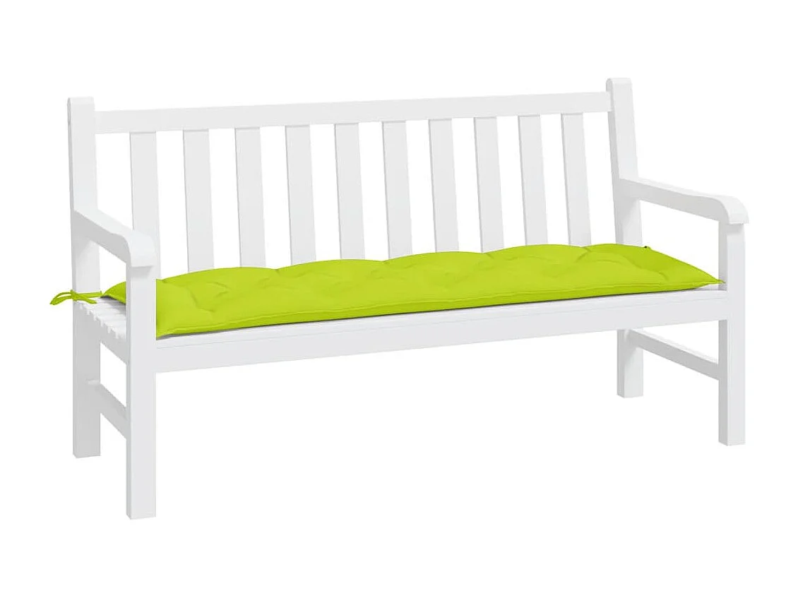 Coussin de banc de jardin vert brillant 150x50x7cm tissu oxford