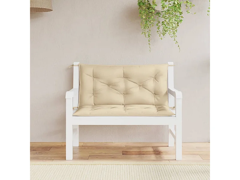 Coussins de banc de jardin 2 pièces beige 100x50x7 cm tissu Oxford
