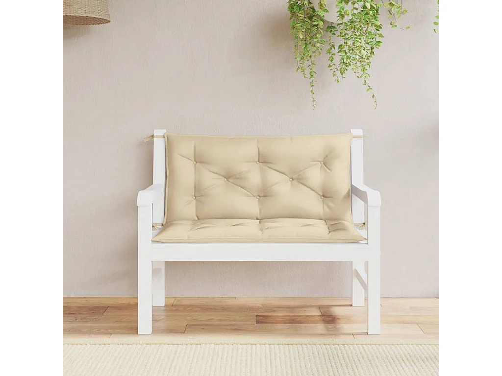 Coussins de banc de jardin 2 pièces beige 100x50x7 cm tissu Oxford