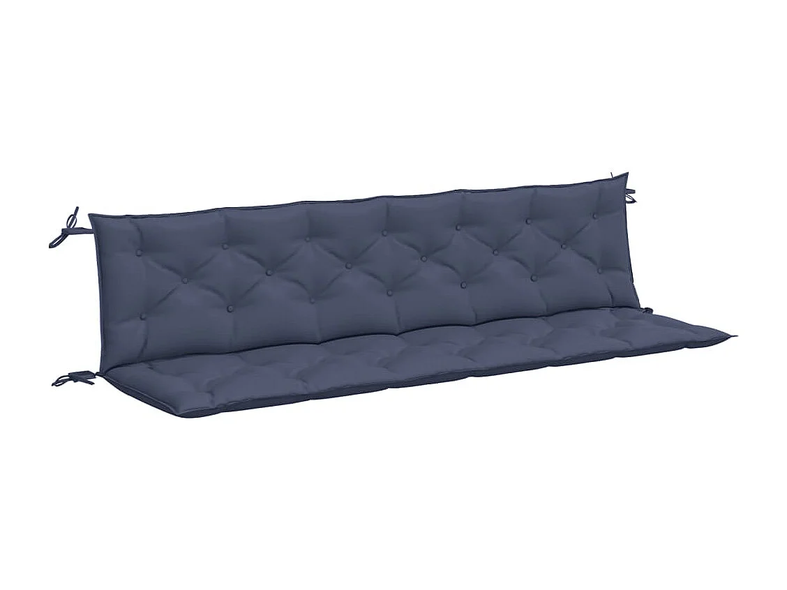 Coussins de banc de jardin lot de 2 bleu marine 200x50x7 cm