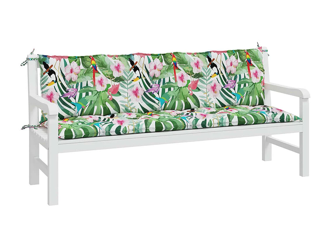 Coussins de banc de jardin 2 pièces multicolore tissu Oxford