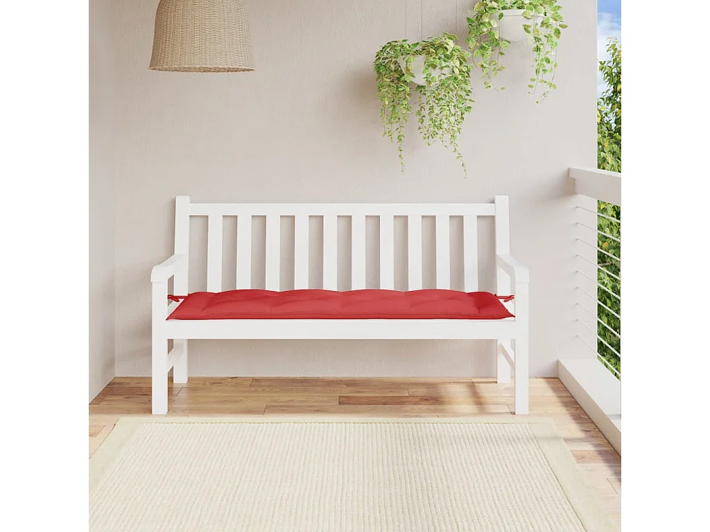 Coussin de banc de jardin rouge 150x50x7 cm tissu oxford